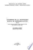 Acuerdos de la Honorable Junta de Representantes, 1822