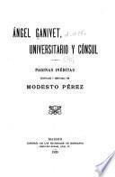 Ángel Ganivet, universitario y cónsul
