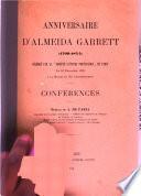 Anniversaire d'Almeida Garrett, 1799-1854, célébré par la Société d'études portugaises de Paris le 10 décembre 1903 à la mairie du IXe arrondissement