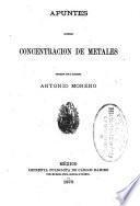 Apuntes sobre concentración de metales, recogidos por el ingeniero Antonio Moreno