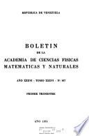 Boletin de la Academia de Ciencias Físicas Matemáticas y Naturales