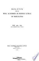 Boletín de la Real Academia de Buenas Letras de Barcelona