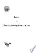 Boletín de la Sociedad Geográfica de Lima