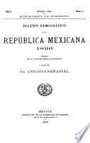 Boletín demográfico de la República Mexicana 1896. Año I, Núm. 1