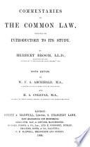 Commentaries on the Common Law