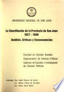 Constitución de la Provincia de San Juan, 1927-1986