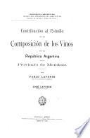 Contribución al estudio de la composición de los vinos de la República Argentina