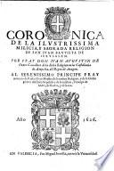 Coronica de la milicia y sagrada religion de San Juan Bautista de Jerusalem