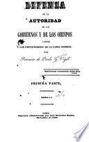 Defensa de la Autoridad de los Gobiernos y de los Obispos