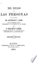 Del estado de las personas en los reinos de Asturias y León en los primeros siglos posteriores á la invasión de los árabes