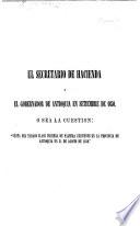 El Secretario de Hacienda i el Gobernador de Antioquía en Setiembre de 1850. O sea la cuestion “Venta del tabaco clase primera de Palmira existente en la provincia de Antioquía en el 31 de Agosto de 1850.”
