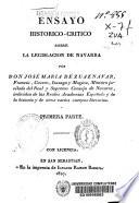 Ensayo histórico-crítico sobre la legislación de Navarra