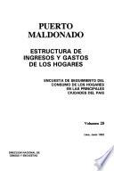 Estructura de ingresos y gastos de los hogares: Puerto Maldonado