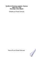 Estudios de literatura española y francesa, siglos XVI y XVII