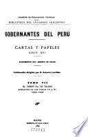 Gobernantes del Perú, cartas y papeles, siglo XVI