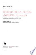 Historia de la crítica moderna (1750-1950).: Crítica Americana (1900-1950)