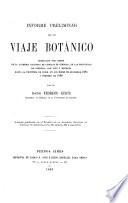 Informe preliminar de un viaje botánico xxx en las provincias de Córdoba, San Luis y Mendoza hasta la frontera de Chili en los 1885 á Febrero de 1886