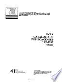 INTA catálogo de publicaciones, 1980-1992