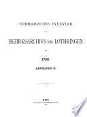 Inventaire sommaire des archives départementales de la Lorraine antérieures á 1790