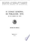 IX censo general de población, 1970: Estado de México