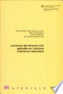 Lecciones del derecho civil aplicable en Cataluña