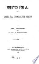 Libros y folletos peruanos de la biblioteca del instituto nacional