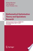 Mathematical Optimization Theory and Operations Research