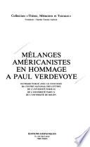 Mélanges américanistes en hommage à Paul Verdevoye