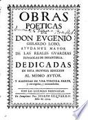 Obras poeticas de don Evgenio Gerardo Lobo ...