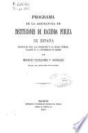 Programa de la asignatura de Instituciones de Hacienda Pública de España