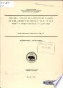 Progress Report of Laboratory Testing of Embankment Materials, Trinity Dam, Trinity River Project, California