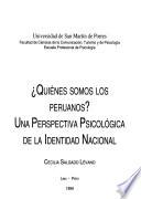 Quiénes somos los peruanos?