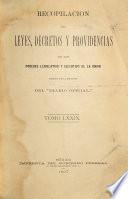 Recopilacion de leyes, decretos y providencias de los poderes legislativo y ejecutivo de la union ...