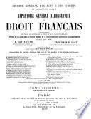 Répertoire général alphabétique du droit français