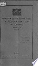 Report on the operations of the Department