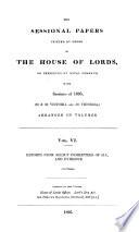 Reports from Select Committees of the House of Lords and Evidence