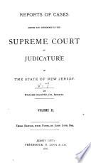 Reports of Cases Determined in the Supreme Court of Judicature of the State of New Jersey