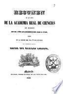 Resumen de las actas de la Academia Real de Ciencias de Madrid en el año academico de 1849 a 1850, leido en la sesion del dia 11 de octubre