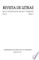 Revista de letras de la Facultad de Artes y Ciencias