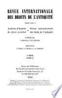 Revue internationale des droits de l'antiquité