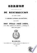Sermon predicado el segundo dia de la Pascua de Resurreccion al Illmo. Obispo y Cabildo [de la] Catedral de Sigüenza