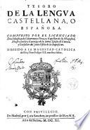 Tesoro de la lengua castellana, o española