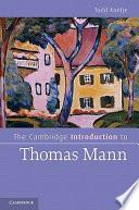 Libro The Cambridge Introduction to Thomas Mann