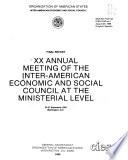 XX Annual Meeting of the Inter-American Economic and Social Council at the Ministerial Level, 23-27 September 1985, Washington, D.C.