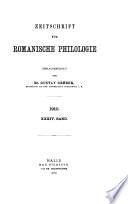 Zeitschrift Für Romanische Philologie